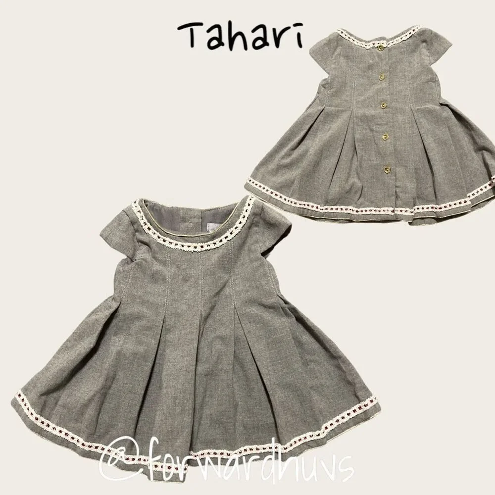 Tahari Grey Toddler Dress Size 6 - 9 Months